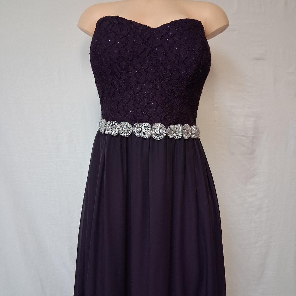 Speechless Dark Purple Strapless Dress Perfect for formal events. - Picture 7 of 17